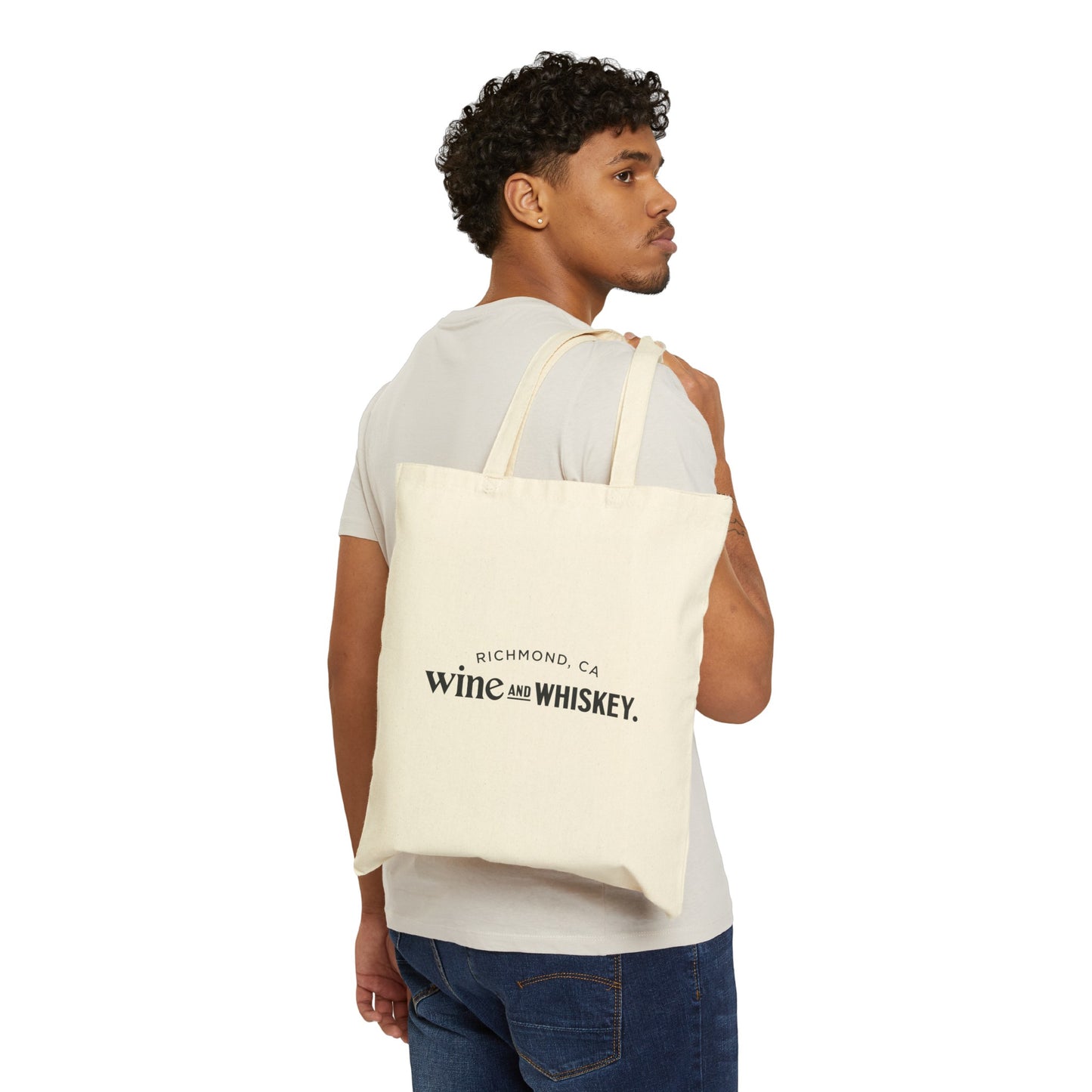 Wine & Whiskey Cotton Canvas Tote Bag